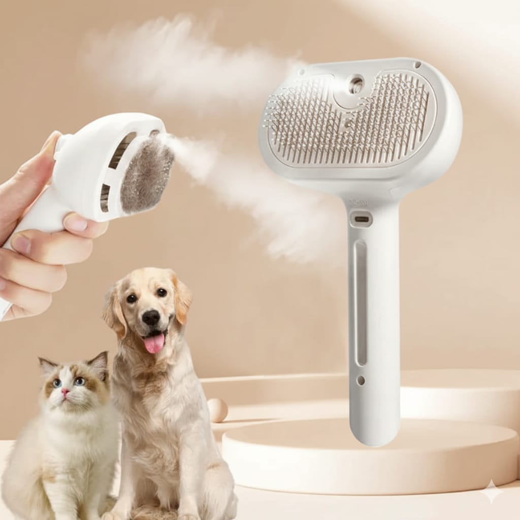 Steam GroomBrush™ – All-in-One Pet Grooming Mist Brush
