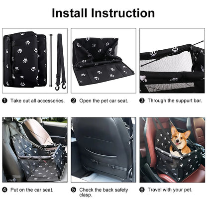 Premium Dog Car Booster Seat - Safe Front Seat Travel Bed